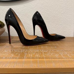 Christian Louboutin so Kate Black and Red Patent Heels